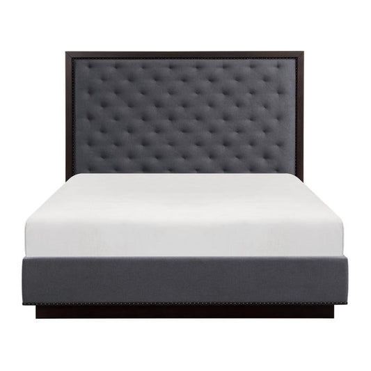 Larchmont Queen Upholstered Platform Bed in Charcoal 5424-1*