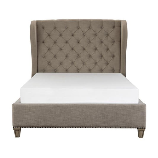 Vermillion Queen Upholstered Panel Bed in Gray 5442-1*