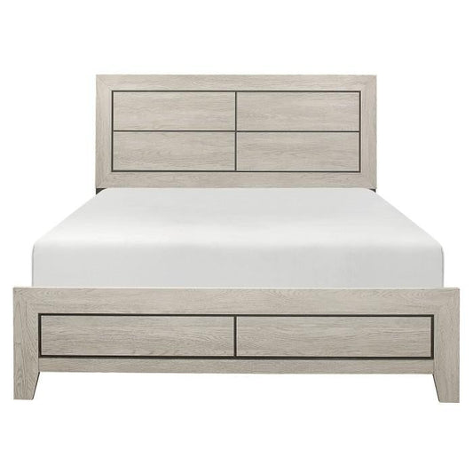 Quinby Queen Panel Bed in Light Brown 1525-1