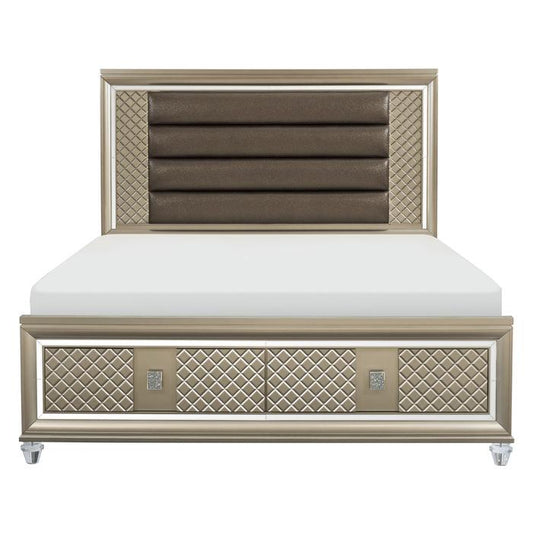 Loudon Queen Platform with Storage Bed in Champagne Metallic 1515-1*