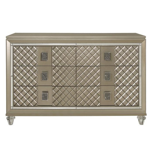 Youth Loudon 6 Drawer Dresser in Champagne Metallic B1515-5