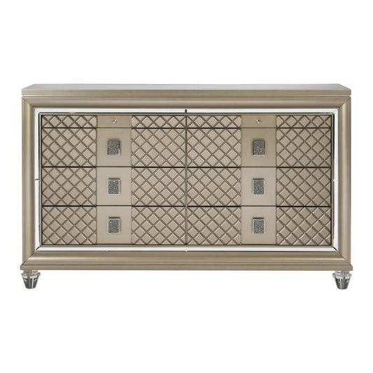 Loudon 8 Drawer Dresser in Champagne Metallic 1515-5