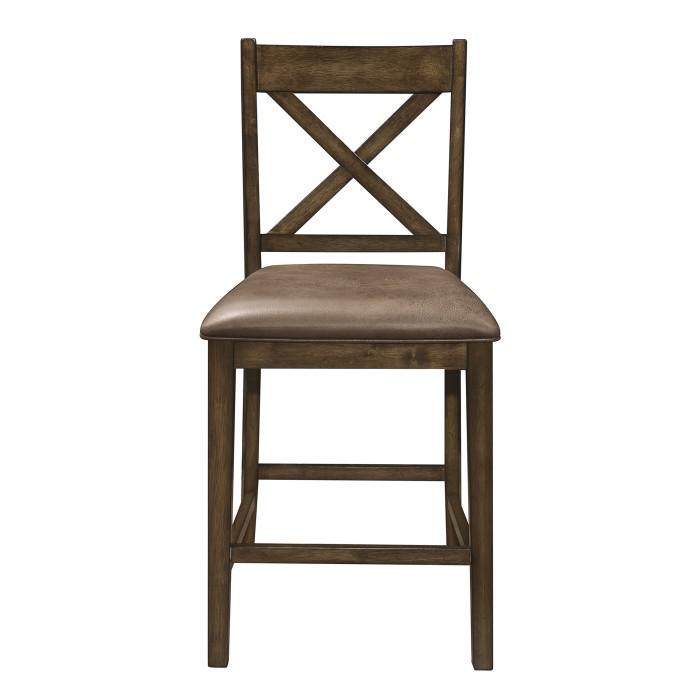 Levittown Counter Height Chair in Brown (Set of 2)