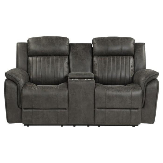 Centeroak Double Reclining Loveseat in Gray 9479BRG-2