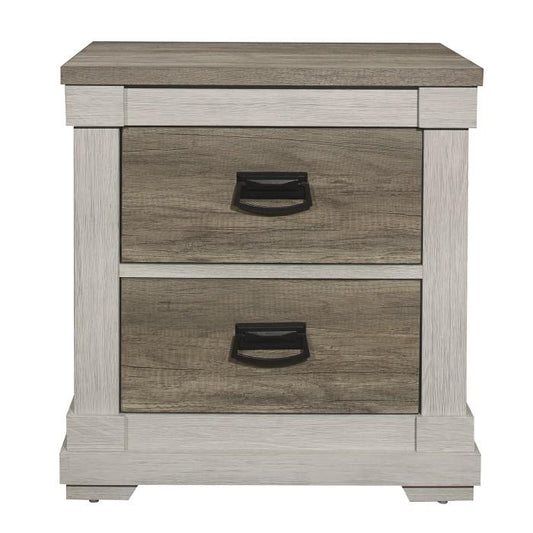 Arcadia Nightstand in White & Weathered Gray 1677-4