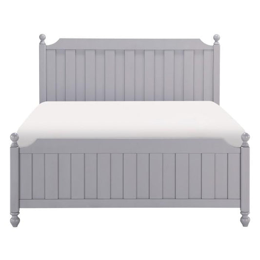 Wellsummer Queen Panel Bed in Gray 1803GY-1*