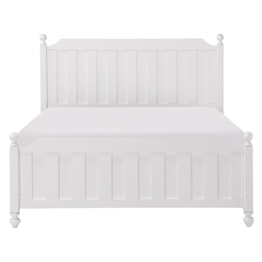 Wellsummer Queen Panel Bed in White 1803W-1*