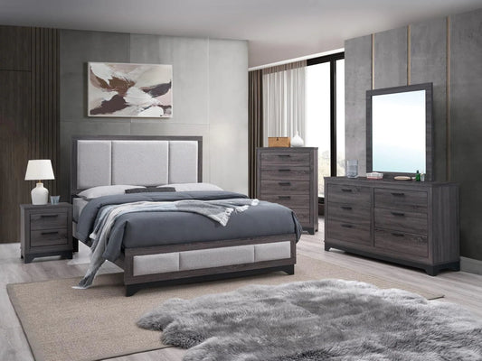 Jouri Dark Grey Platform 4 Pc Bedroom Set